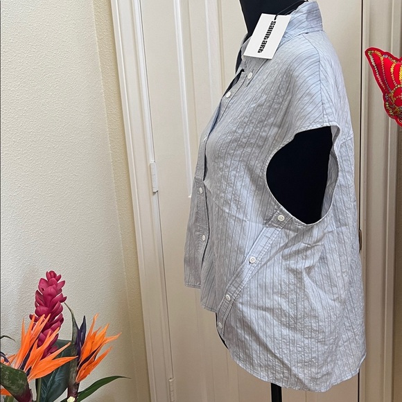 NWT Saint Art Perth Pinstripe blouse M - Picture 6 of 10